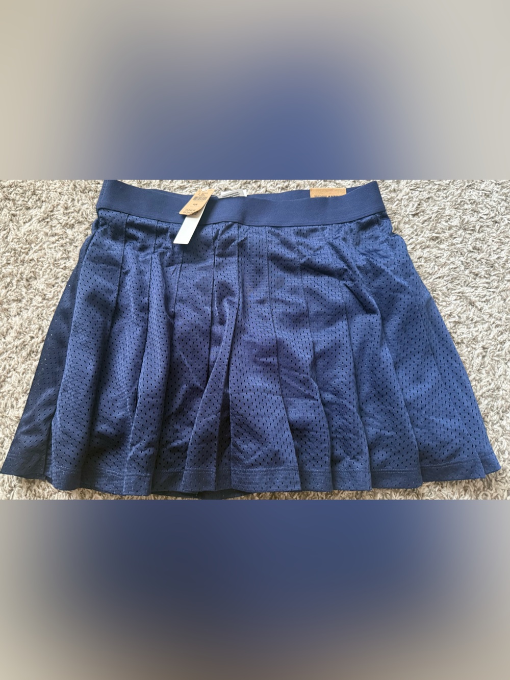 NWT PINK Victorias Secret Pleated Tennis Skort M Navy Built in Shorts Skort